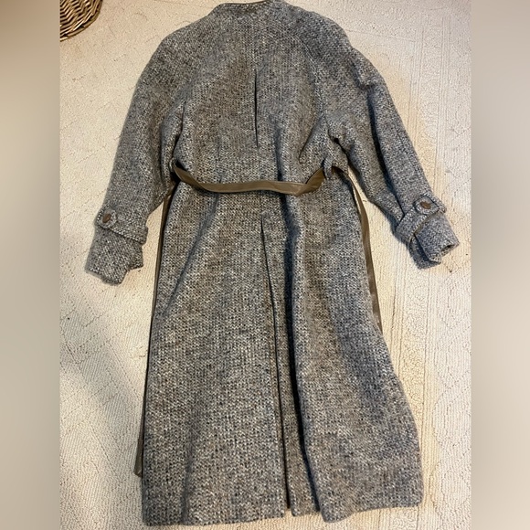 Vintage 50s Belted  Tweed Swing Jacket Wool Pea Coat Rare Antique Lou Fritzel - Picture 4 of 15